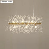 Modern Crystal Flower Island Pendant Ceiling Lamp For Kitchen (9/12-Head Chrome/Gold)