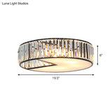 Modern Crystal Flush Ceiling Lamp - 5 - Bulb Block Design For Living Room