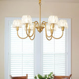 Modern Crystal Hanging Ceiling Light With Brushed Brass Finish - Available In 3/6/8 Lights 6 /
