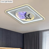 Modern Crystal Led Ceiling Lamp For Great Rooms - Round/Square White Flushmount