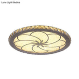 Modern Crystal Led Ceiling Lamp In Chrome Finish - Blossom Flushmount Fixture