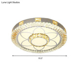 Modern Crystal Led Ceiling Light For Bedroom With White Flush Mount