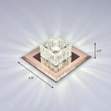 Modern Crystal Led Ceiling Light With Square Shade For Corridors Tan / 5.5’ White