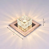 Modern Crystal Led Ceiling Light With Square Shade For Corridors Tan / 7’ Warm