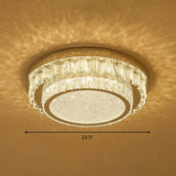 Modern Crystal Led Flush Ceiling Light With Sleek Geometric Design Clear / 23.5’ Round