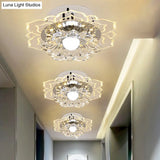 Modern Crystal Led Flush Mount Ceiling Light For Living Room