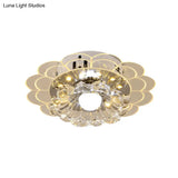 Modern Crystal Led Flush Mount Ceiling Light For Living Room