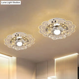 Modern Crystal Led Flush Mount Ceiling Light For Living Room