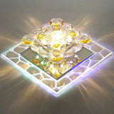 Modern Crystal Led Flush Mount Lighting For Hallway - Minimalist Clear Fixture / 3W Multi Color