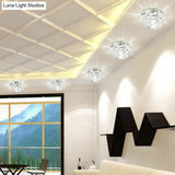 Modern Crystal Lotus Led Ceiling Flushmount Light - Clear & Stylish For Living Room