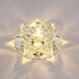 Modern Crystal Lotus Led Ceiling Flushmount Light - Clear & Stylish For Living Room / Warm
