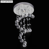 Modern Crystal Orb Flush-Mount Ceiling Light Fixture With Twisted Design - Nickel Finish