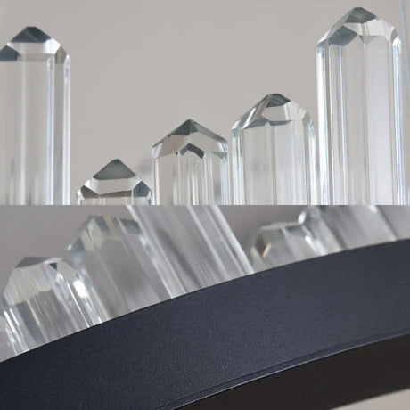 Modern Crystal Pendant Chandelier - Black Rectangular Design With White/Warm Light Dining Room