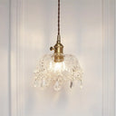 Modern Crystal Pendant Light With Stylish Domed Shade - Clear Glass Hanging Lamp For Restaurants