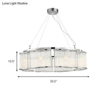 Modern Crystal Round Ceiling Chandelier - 29.5’/33.5’ Wide Chrome Pendant Light Fixture