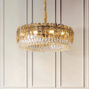 Modern Crystal Round Chandelier Pendant Light With 6/10 Silver Heads Ideal For Bedroom Suspension 6