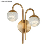 Modern Crystal Spherical Wall Sconce With Gold Finish For Great Room Lighting