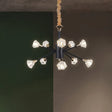 Modern Crystal Sputnik Semi Flush Mount Ceiling Lamp - 10 Heads Black