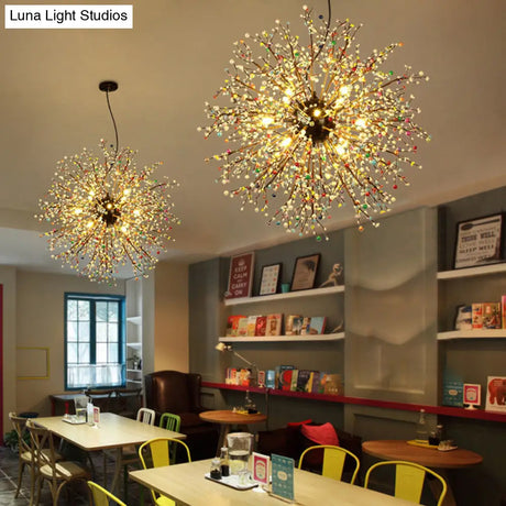 Modern Crystal Starburst Chandelier: 23.5’/31.5’ Wide 8/12 Lights White/Red And Green