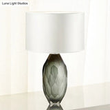 Modern Crystal Task Lamp - Straight Sided Shade 1 Head White