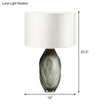 Modern Crystal Task Lamp - Straight Sided Shade 1 Head White