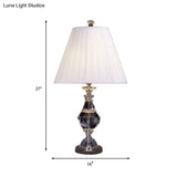 Modern Crystal Urn-Shaped Nightstand Lamp 14/16 Wide White Reading Light