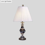 Modern Crystal Urn-Shaped Nightstand Lamp 14/16 Wide White Reading Light