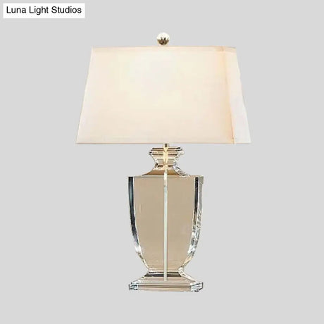 Modern Crystal Urn Table Lamp - Hand-Cut 1 Head White