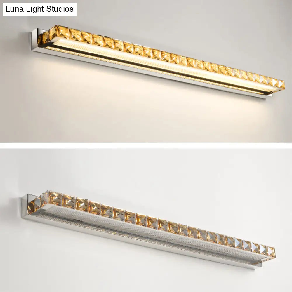 Modern Crystal Vanity Wall Light - Rectangular Luxury Style Single Fixture