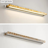Modern Crystal Vanity Wall Light - Rectangular Luxury Style Single Fixture