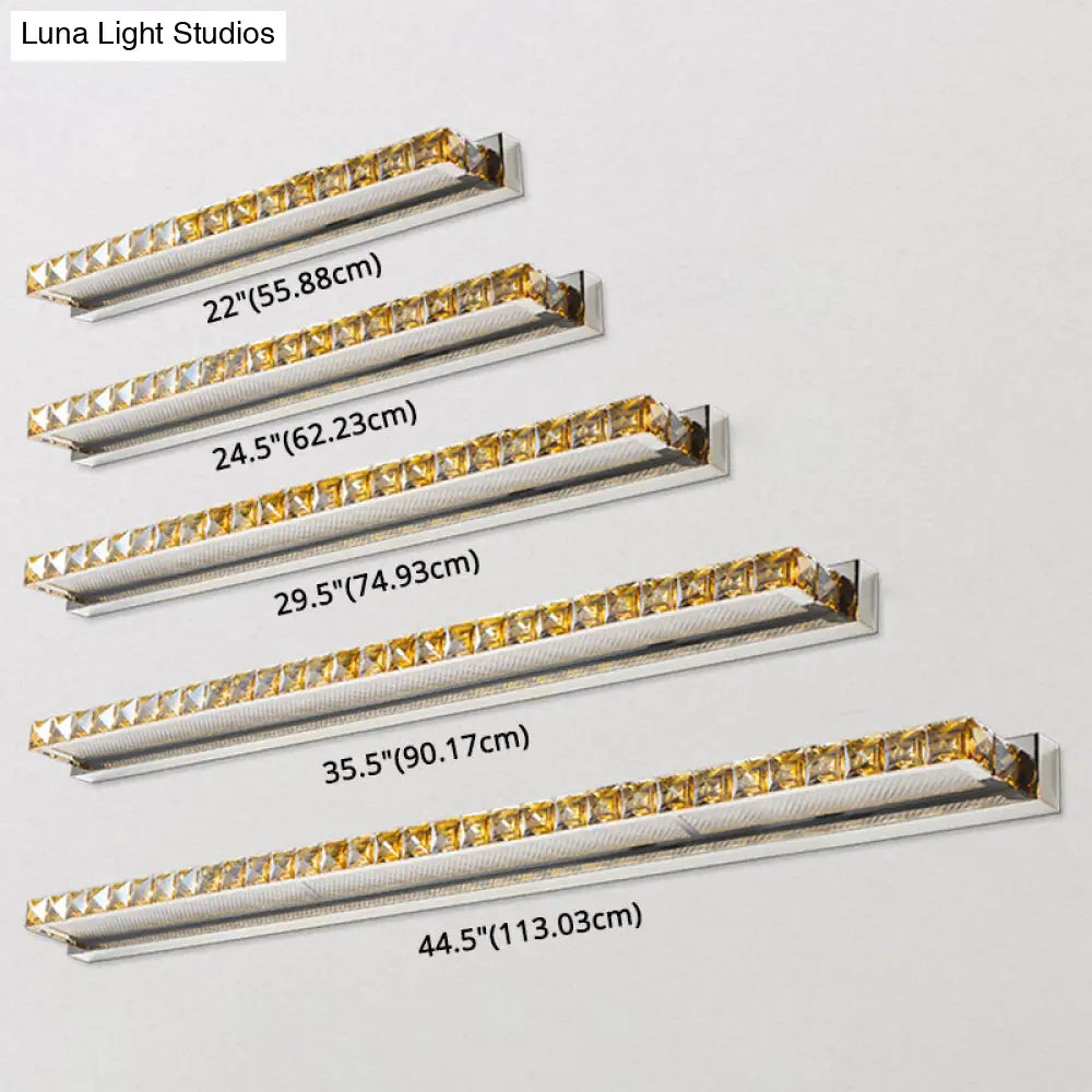 Modern Crystal Vanity Wall Light - Rectangular Luxury Style Single Fixture