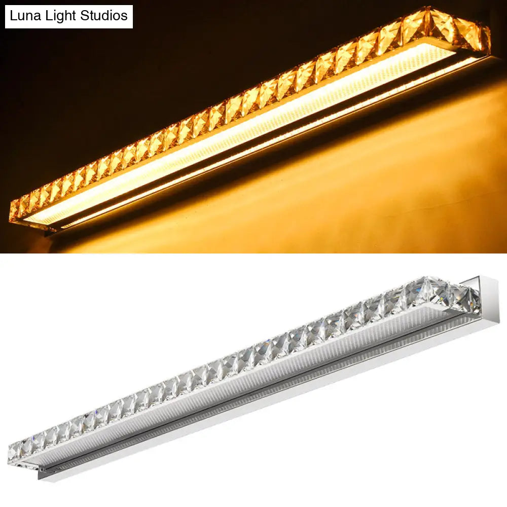 Modern Crystal Vanity Wall Light - Rectangular Luxury Style Single Fixture