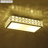 Modern Crystal White/Gold Led Flush Ceiling Light For Corridors - Simplicity Style