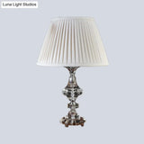 Modern Crystalline Nightstand Lamp With Baluster Reading Light In White