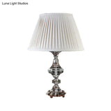 Modern Crystalline Nightstand Lamp With Baluster Reading Light In White