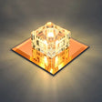 Modern Cube Crystal Led Ceiling Light In Chrome - Flushmount Porch Fixture / 5.5’