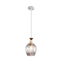 Modern Cup-Shaped Glass Pendant Light With Multi-Colored Dimples Grey