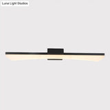 Modern Curved Led Vanity Light Fixture - Black Bathroom Sconce With Acrylic Cover Warm/White