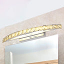 Modern Curved Vanity Lighting: Clear/Champagne Crystal Led Wall Mounted Lamp - 17/21 W Warm/White