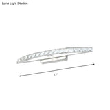 Modern Curved Vanity Lighting: Clear/Champagne Crystal Led Wall Mounted Lamp - 17/21 W Warm/White