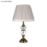 Modern Curvy Clear Crystal Desk Lamp With 1 Bulb Light Purple