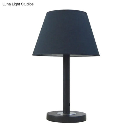 Modern Dark Blue Tapered Night Light Lamp For Bedroom Reading