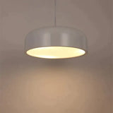 Modern Dia35/48/60Cm White/Black Lampshade Metal Pendant Lamp Round Simple Iron Loft Light With E27