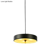 Modern Disk Pendant Light - Blue/White/Black Metal Hanging Lamp For Bedroom