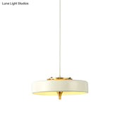 Modern Disk Pendant Light - Blue/White/Black Metal Hanging Lamp For Bedroom