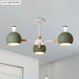 Modern Dome Hanging Pendant Light With 3 Lights For Dining Room - Iron Ceiling Fixture