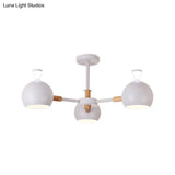 Modern Dome Hanging Pendant Light With 3 Lights For Dining Room - Iron Ceiling Fixture