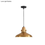 Modern Dome Metal Pendant Lighting - 1-Light Brass Hanging Lamp For Restaurant 8.5’/14’ Wide