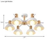Modern Dome Rubber Chandelier Pendant Light - 3/6 Lights White Led Ceiling Fixture With Radial