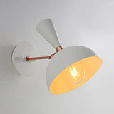Modern Dome Sconce: Wall Mounted Metal Lighting With Rotating Node Black/White White
